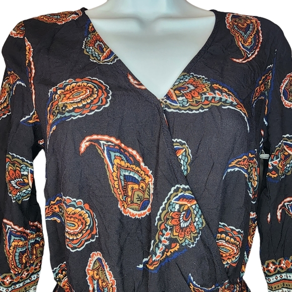 Blu Pepper Anthropologie Navy Paisley Romper - Picture 2 of 5